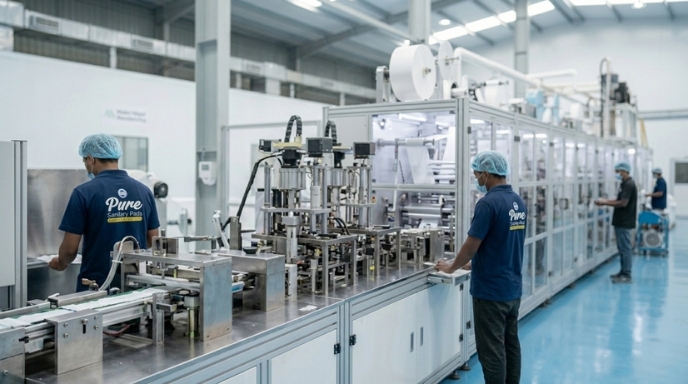 Angel Touch Hygiene team creating Pure hygiene products — proudly made in Nepal